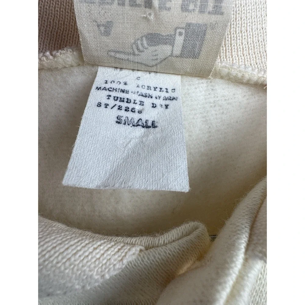 VTG‎ 70's Cream Rust Collared Sweater Hipster Disco Retro Dad A Trifle Bit XS/S